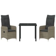 Комплект за хранене в градината 3 pcs Сив Полиратан