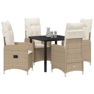 Комплект за хранене в градината 5 pcs Бежово Полиратан