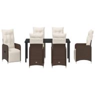 Комплект за хранене в градината 7 pcs Кафяво Полиратан