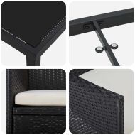 Комплект за хранене в градината 3 pcs Черно полиратан