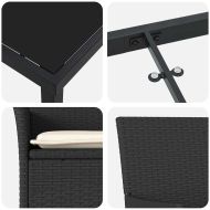 Комплект за хранене в градината 7 pcs Черно полиратан