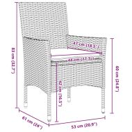 Комплект за хранене в градината 5 pcs Черно полиратан