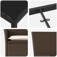 Комплект за хранене в градината 3 pcs Кафяво полиратан