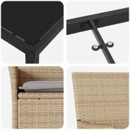 Комплект за хранене в градината 5 pcs Бежово полиратан