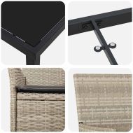 Комплект за хранене в градината 3 pcs Светлосиво полиратан