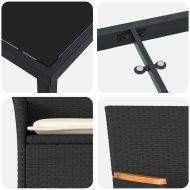 Комплект за хранене в градината 3 pcs Черно полиратан