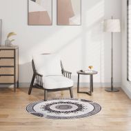 Килим, миещ се, φ120 см, пъстър, противоплъзгащ
