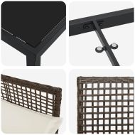 Комплект за хранене в градината 5 pcs Кафяво Полиратан