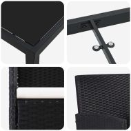 Комплект за хранене в градината 5 pcs Черно Полиратан