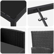 Комплект за хранене в градината 5 pcs Черно полиратан