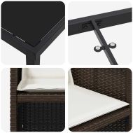 Комплект за хранене в градината 5 pcs Кафяво Полиратан