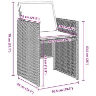 Комплект за хранене в градината 5 pcs Светлосиво Полиратан