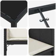 Комплект за хранене в градината 5 pcs Черно полиратан