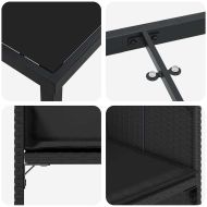 Комплект за хранене в градината 5 pcs Черно полиратан