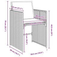 Комплект за хранене в градината 5 pcs Сив полиратан