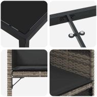 Комплект за хранене в градината 5 pcs Сив полиратан