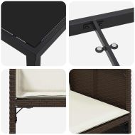 Комплект за хранене в градината 5 pcs Кафяво полиратан