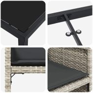 Комплект за хранене в градината 5 pcs Светлосиво полиратан