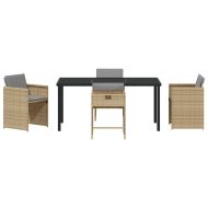 Комплект за хранене в градината 5 pcs Бежово полиратан