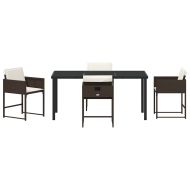 Комплект за хранене в градината 5 pcs Кафяво Полиратан