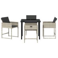 Комплект за хранене в градината 5 pcs Светлосиво Полиратан