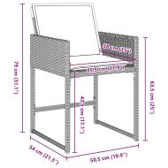 Комплект за хранене в градината 5 pcs Светлосиво Полиратан