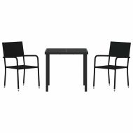 Комплект за хранене в градината 3 pcs Черно полиратан