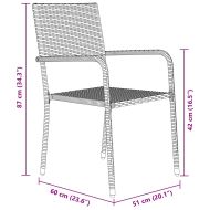 Комплект за хранене в градината 3 pcs Черно полиратан