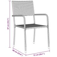 Комплект за хранене в градината 3 pcs Сив полиратан