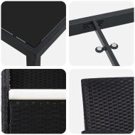 Комплект за хранене в градината 7 pcs Черно полиратан