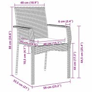 Комплект за хранене в градината 3 pcs Сив полиратан