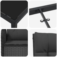 Комплект за хранене в градината 7 pcs Черно полиратан