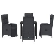 Комплект за хранене в градината 5 pcs Черно полиратан