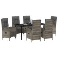 Комплект за хранене в градината 7 pcs Сив полиратан