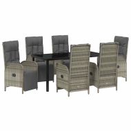 Комплект за хранене в градината 7 pcs Сив полиратан