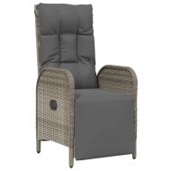 Комплект за хранене в градината 7 pcs Сив полиратан