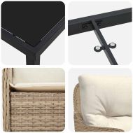 Комплект за хранене в градината 5 pcs Бежово Полиратан