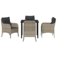 Комплект за хранене в градината 5 pcs Светлосиво Полиратан