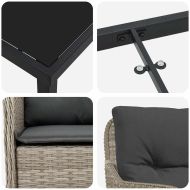 Комплект за хранене в градината 7 pcs Светлосиво полиратан