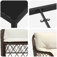 Комплект за хранене в градината 7 pcs Кафяво полиратан