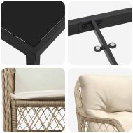 Комплект за хранене в градината 3 pcs Бежово полиратан