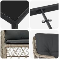 Комплект за хранене в градината 3 pcs Светлосиво полиратан