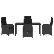 Комплект за хранене в градината 5 pcs Черно полиратан