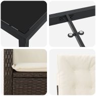 Комплект за хранене в градината 3 pcs Кафяво полиратан