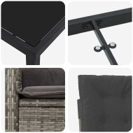 Комплект за хранене в градината 3 pcs Сив полиратан