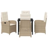 Комплект за хранене в градината 5 pcs Бежово полиратан