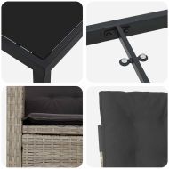 Комплект за хранене в градината 5 pcs Светлосиво полиратан