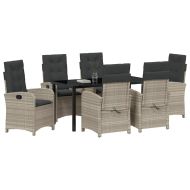 Комплект за хранене в градината 7 pcs Светлосиво полиратан