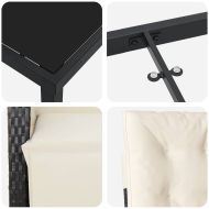 Комплект за хранене в градината 7 pcs Черно полиратан