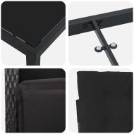 Комплект за хранене в градината 5 pcs Черно полиратан